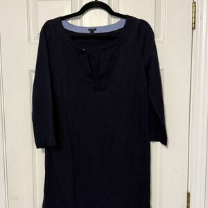 J.Crew Navy Blue Dress - 3/4 Length - Size Medium